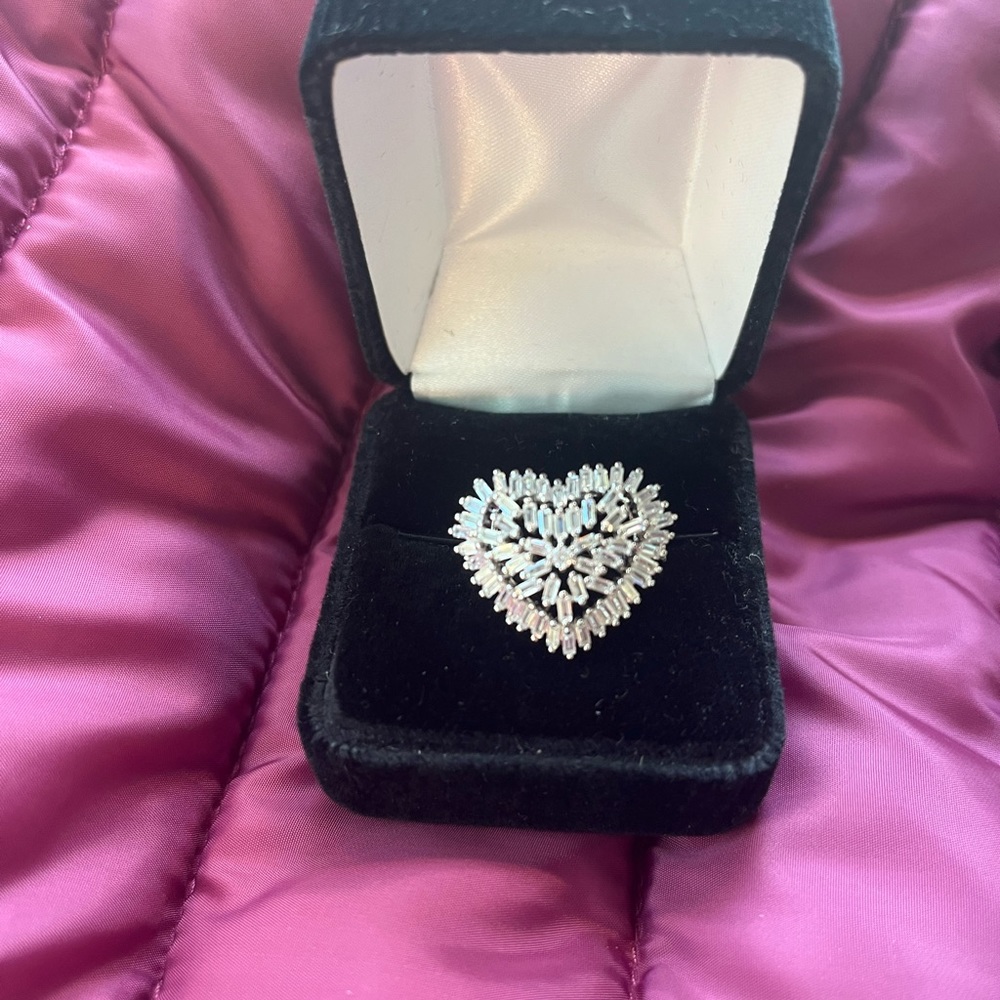 New Sterling Silver 925 Heart Ring – CZ – Size 7
